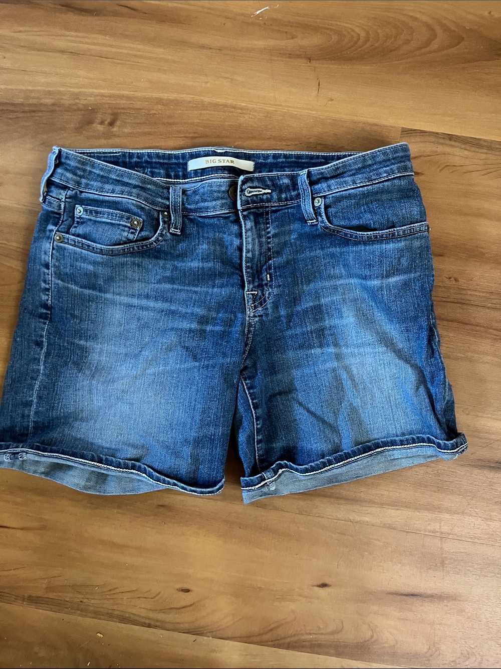 Big Star Women's Denim Shorts in Medium Blue Wash